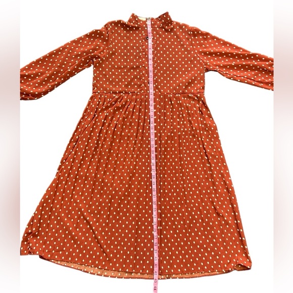 Polka Dot Kate Middleton Inspired Long Sleeve Maxi Shirt Dress - Picture 6 of 10